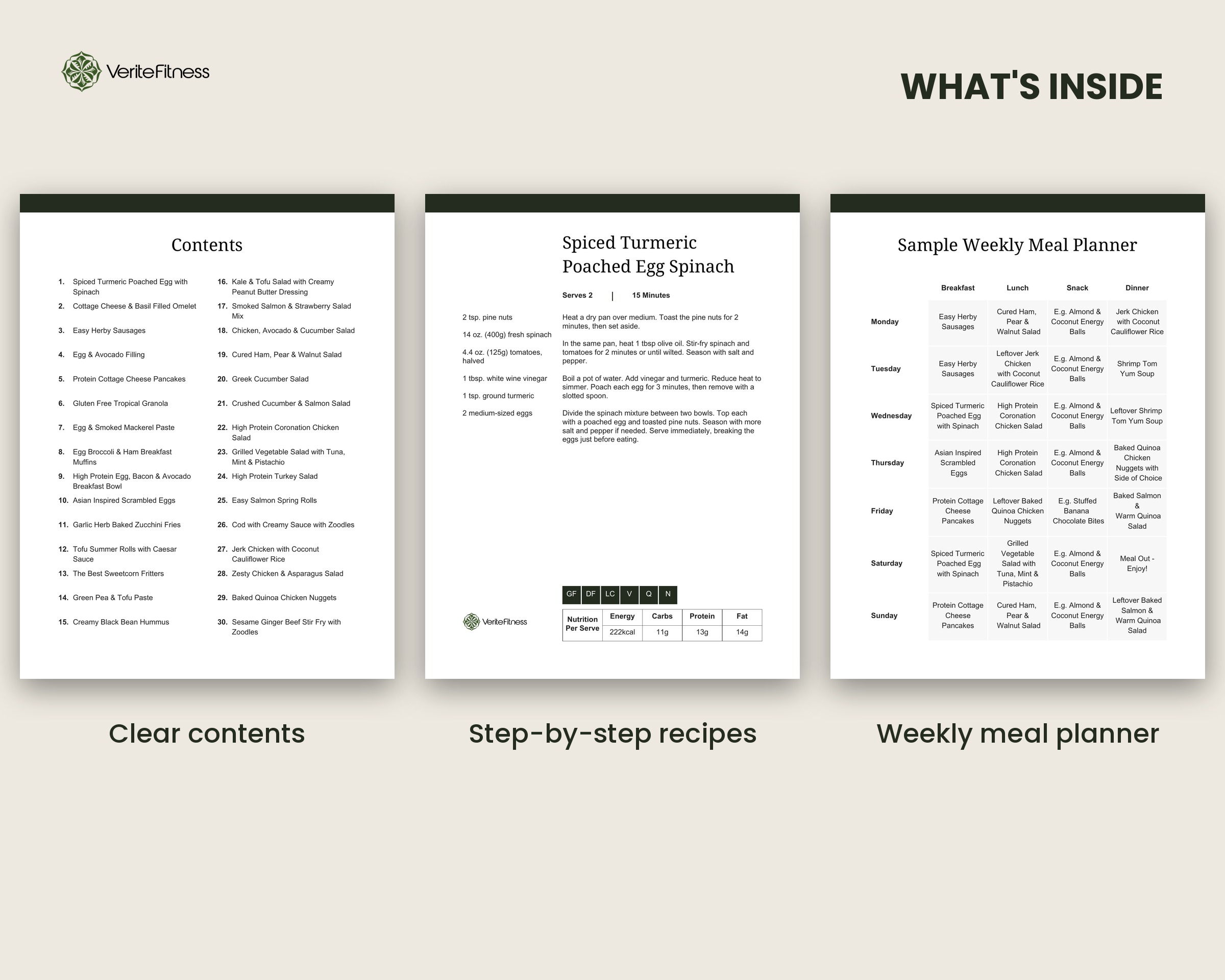 Inside the Low-Carb Recipe Pack PDF with nutrition on every recipe