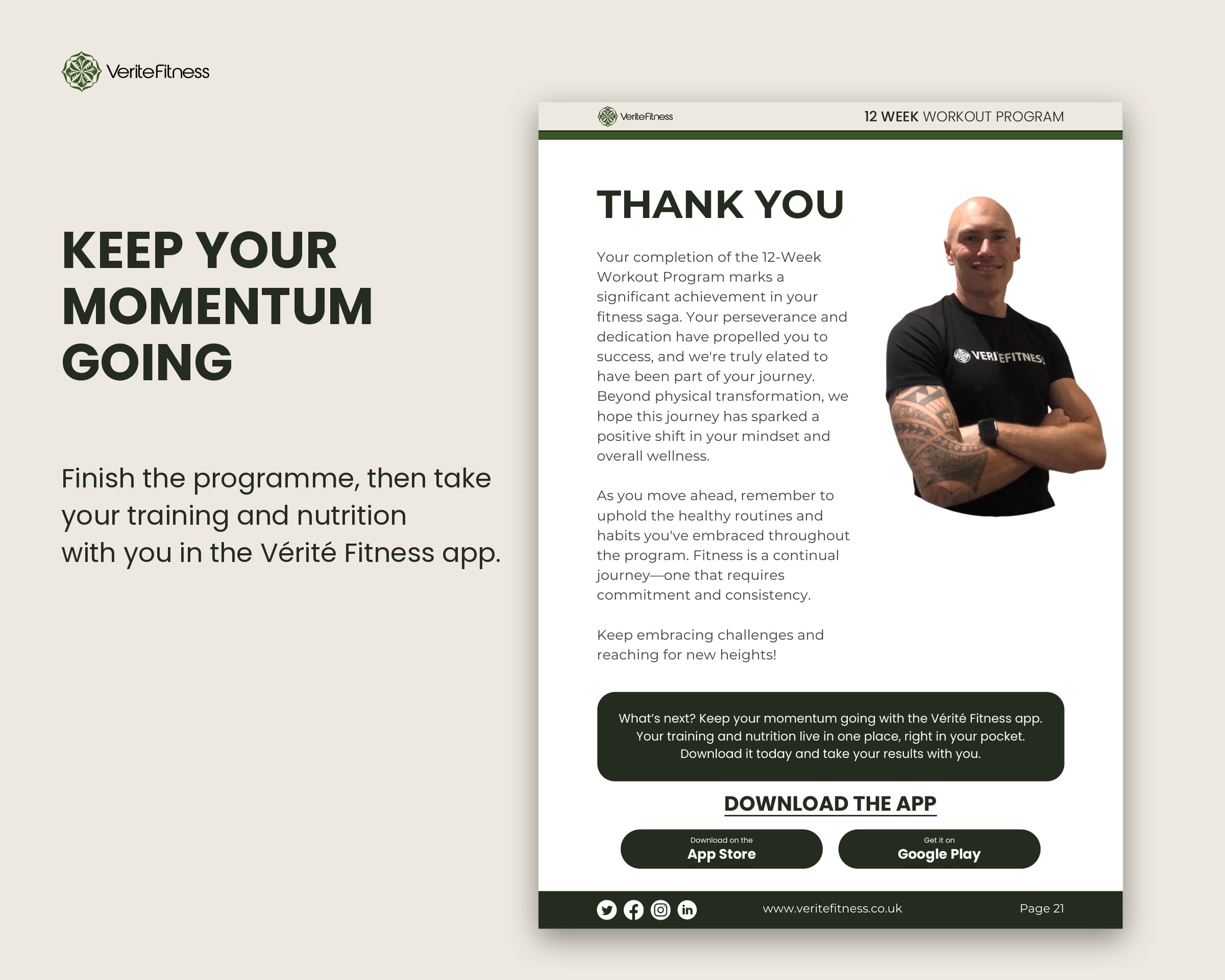 Vérité Fitness app, another way to train with Christian