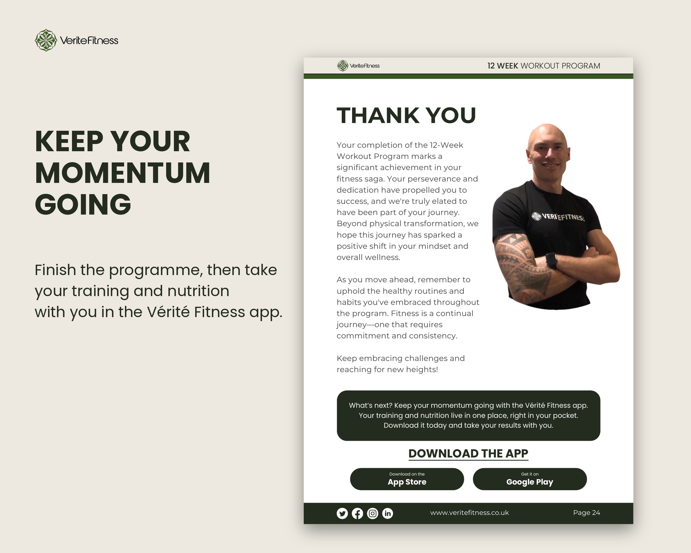 Vérité Fitness app, another way to train with Christian