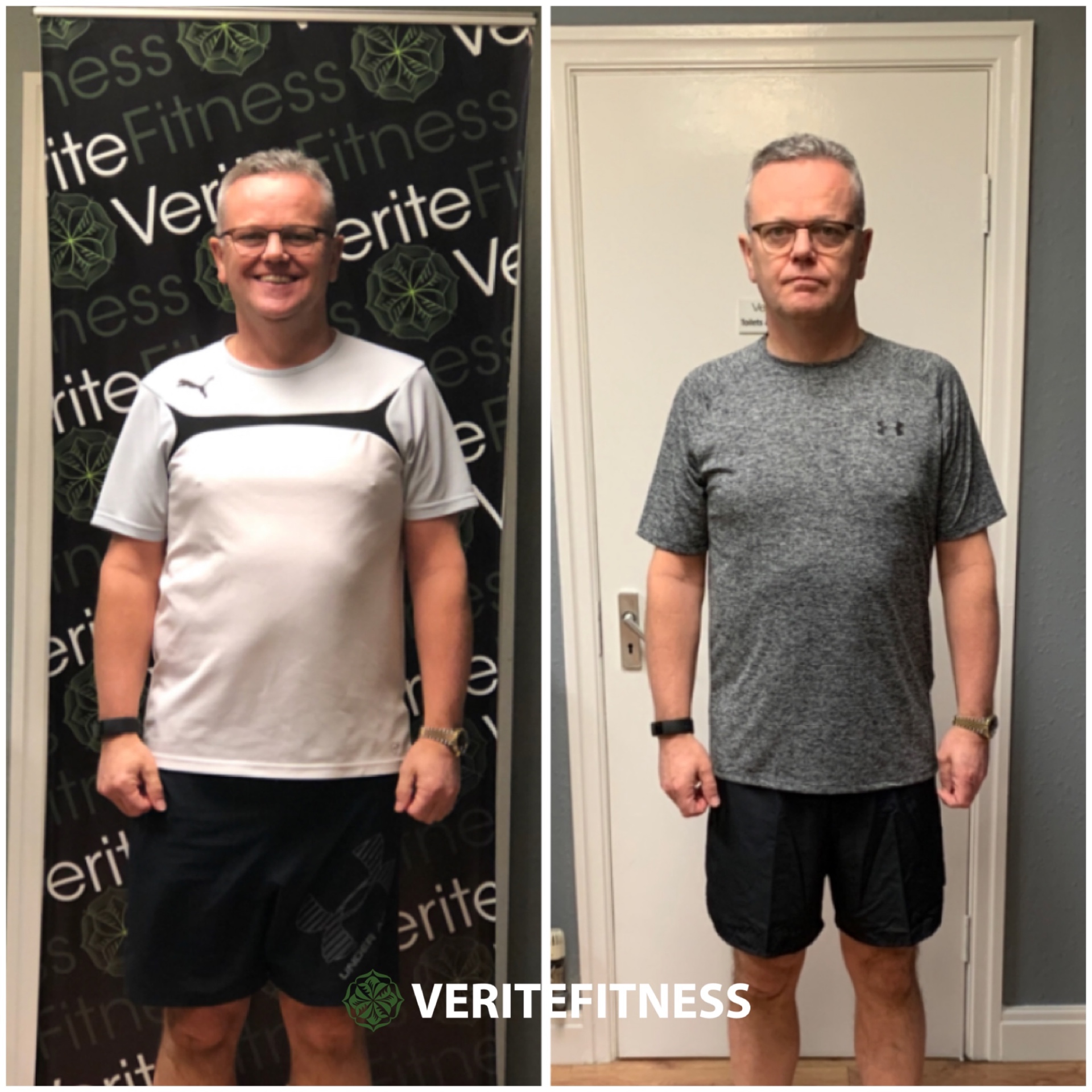 Verite Fitness client transformation — Weight loss & toning