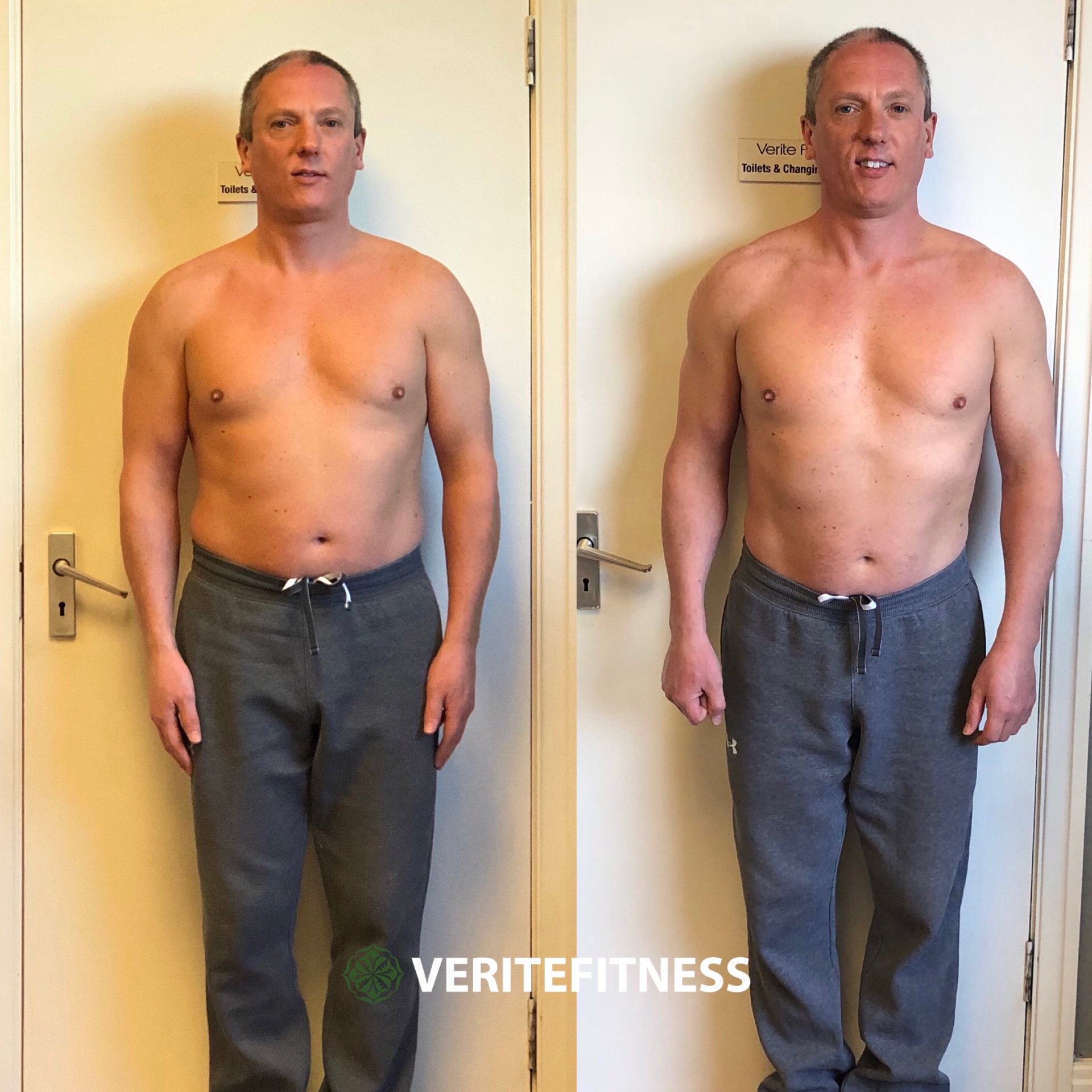 Verite Fitness client transformation — Body recomposition